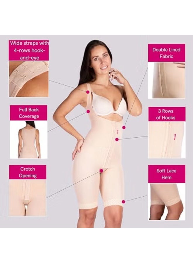 LIPOELASTIC VF Body Variant – Liposuction Compression Garment, Postpartum Belly Binder, Full Body Girdle for Women (Natural, - Image 3